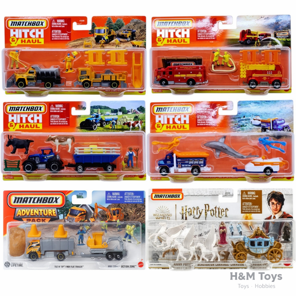 Matchbox Hitch & Haul Adventure Pack - Diecast Trailer Gandeng Matchbox - Original Mattel
