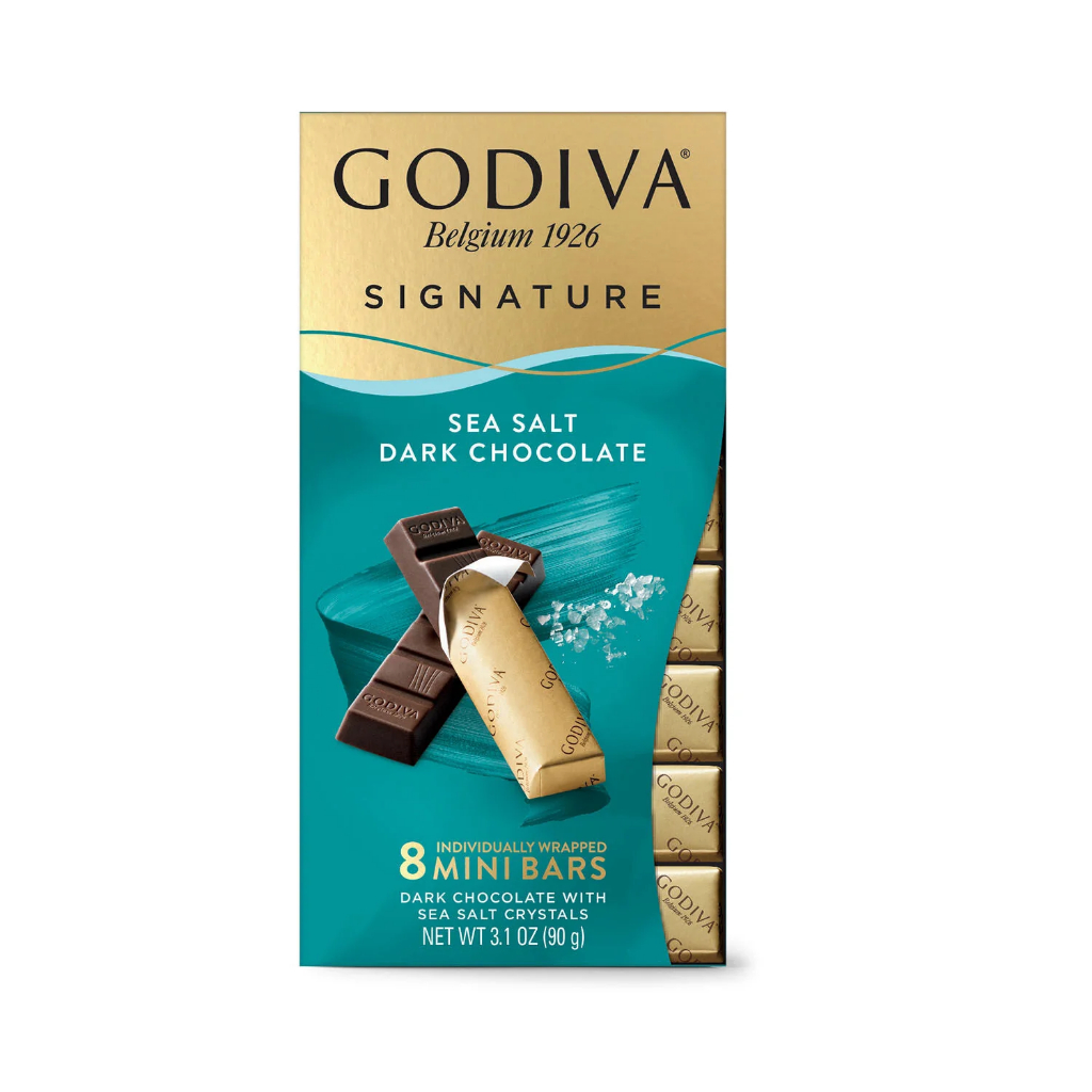 Godiva Signature Sea Salt Dark Chocolate 8 Mini Bars 90 Gr Cokelat Coklat