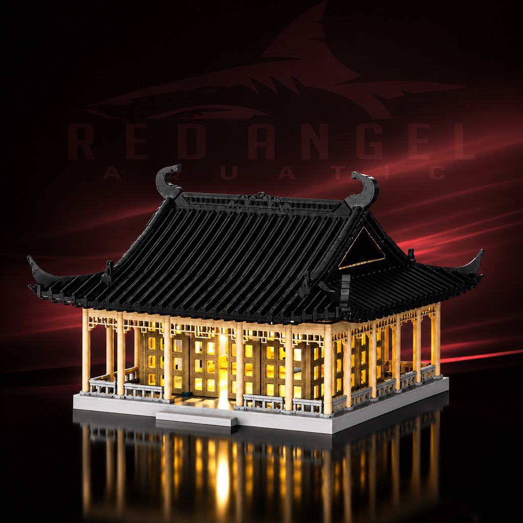 miniatur rumah kuil china jumbo mewah berlampu hiasan aquascape paludarium super realistic
