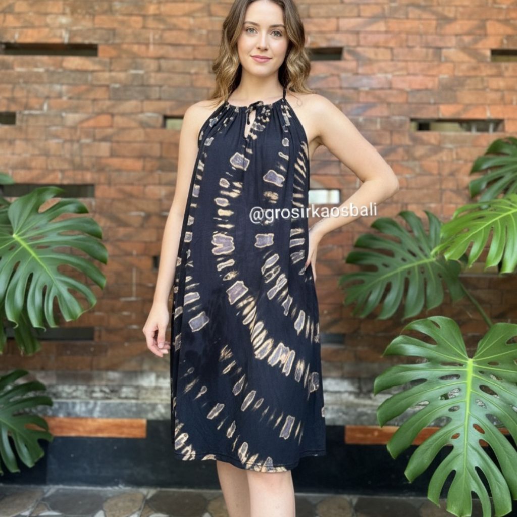 GrosirKaosBali Daster Lobek Bali Jumbo Bahan Kaos Adem Muat LD 125cm Motif Tie Dye Nyaman Untuk Akti