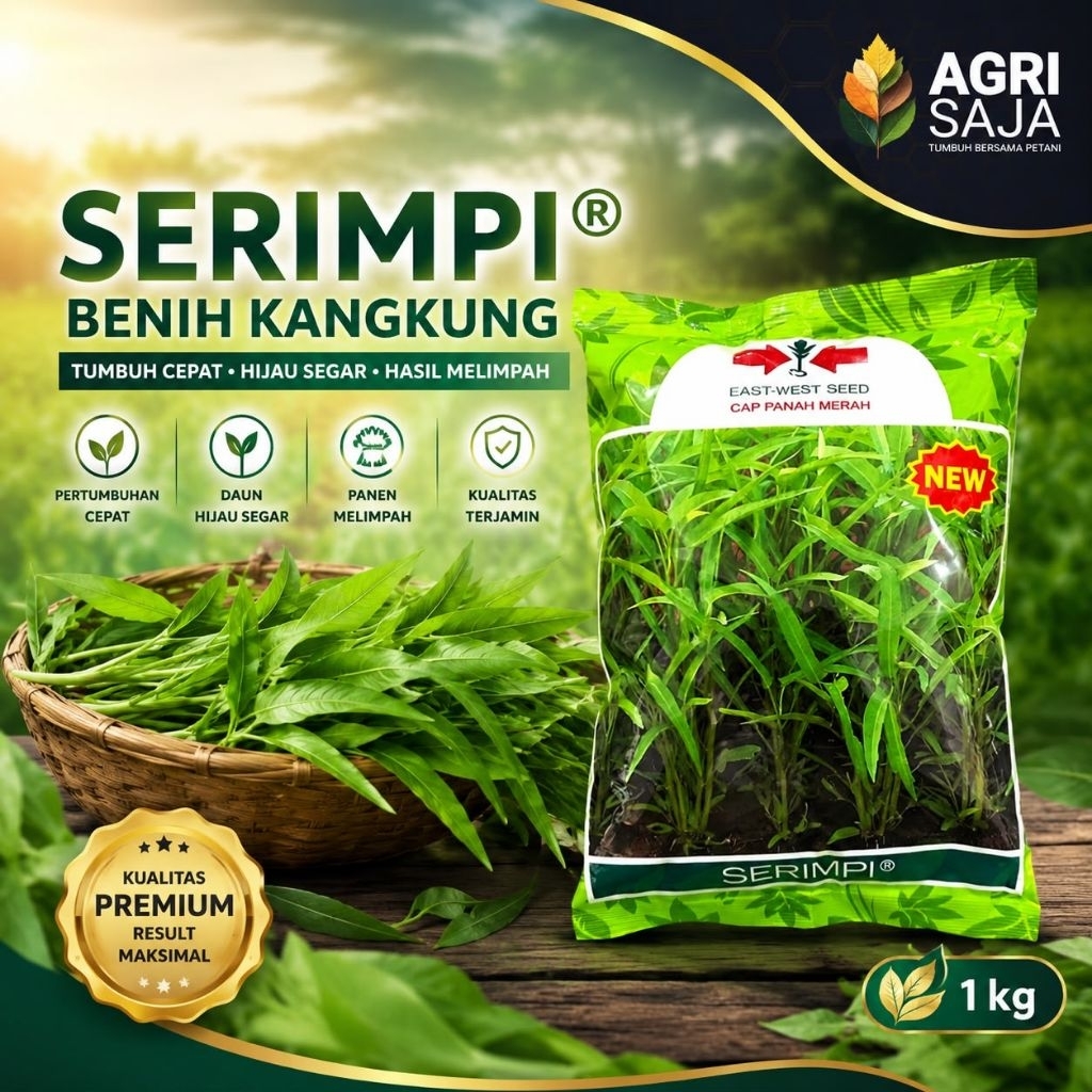KANGKUNG SERIMPI 1KG bibit benih kangkung Kemasan 1kg