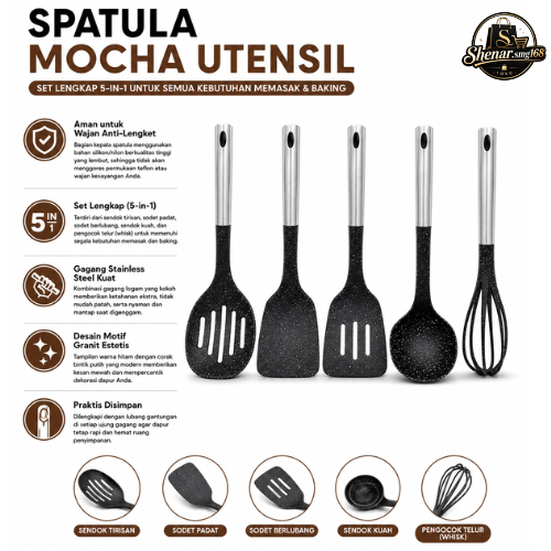 SPATULA SET / CENTONG / SPATULA STAINLESS / KITCHEN UTENSIL SET / MOCHA COOKING UTENSIL