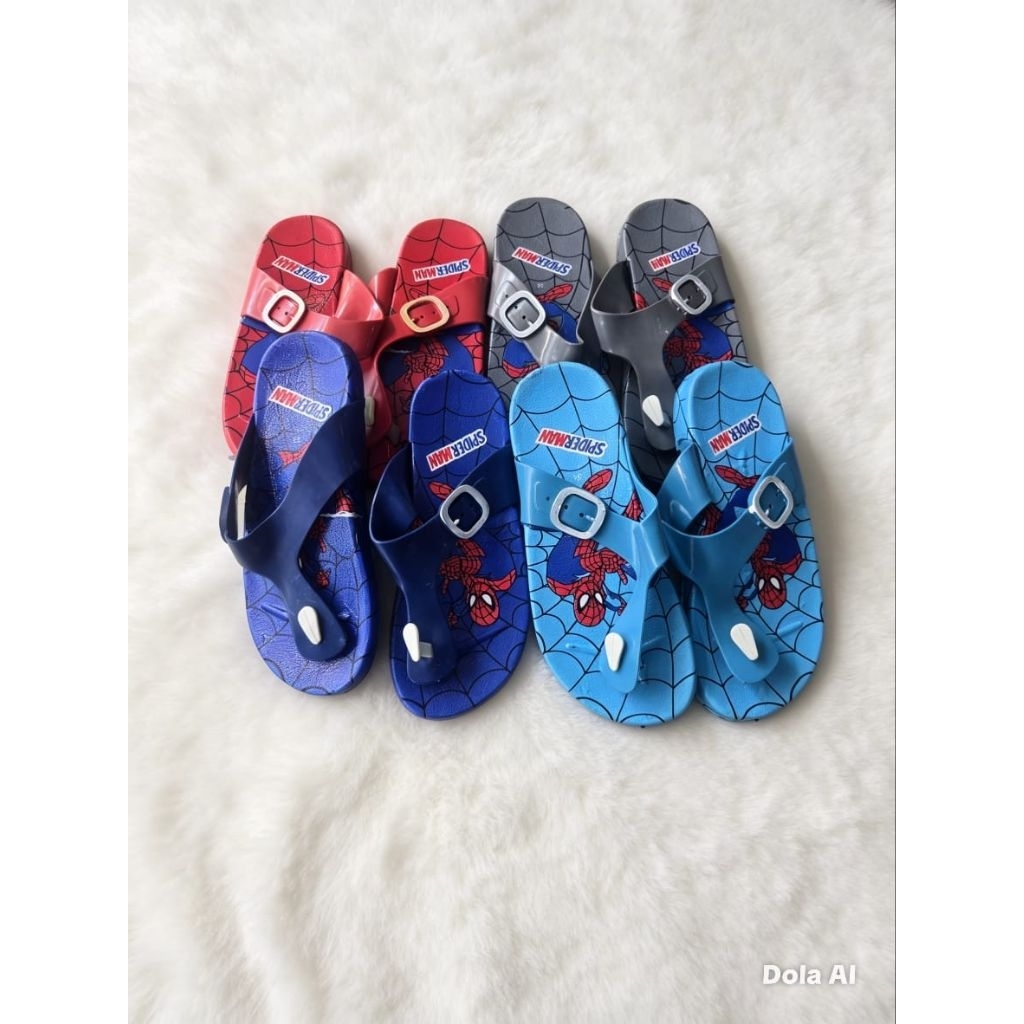 Sandal Anak Laki-Laki Boloni Karakter Superhero Spiderman Premium Anti Licin