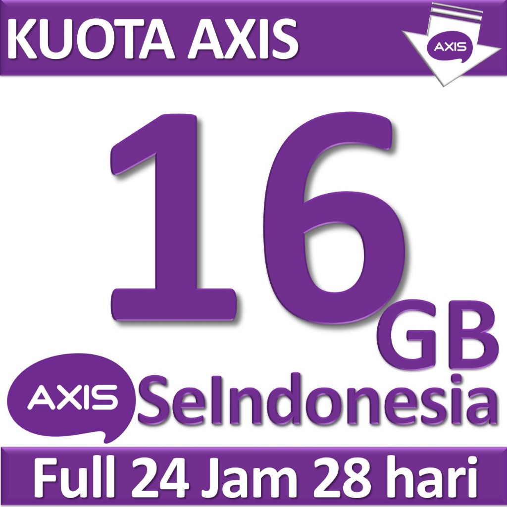Paket Internet AXIS Unlimited 16GB 28 Hari Full 24 Jam All Jaringan