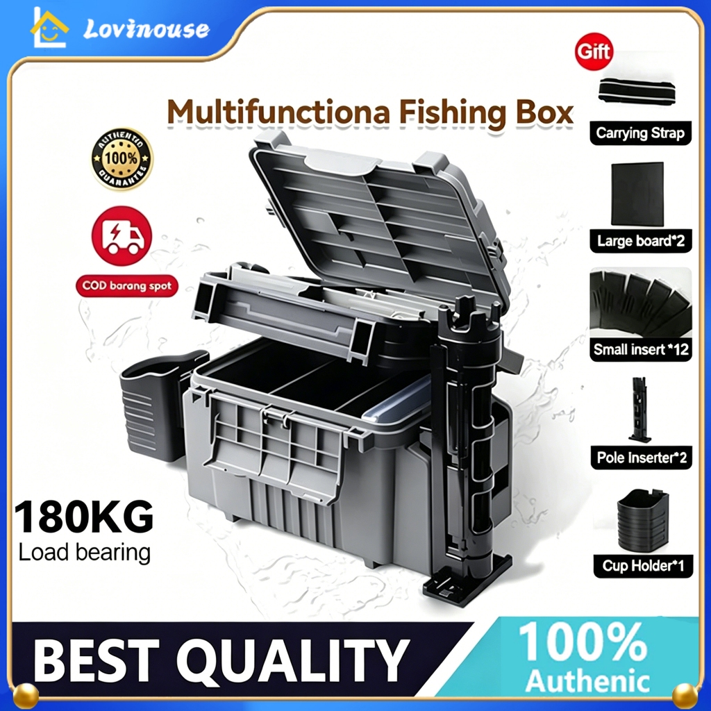 Tackle Box Pancing Kotak Peralatan Pancing Jigging Lure Box Fishing Box Mancing Serbaguna Besar Keci