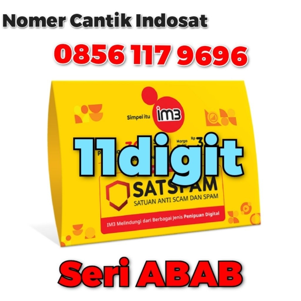 Nomer Cantik Indosat ooredoo 11digit seri ekor ABAB rapih cocok untuk ponsel dan tablet