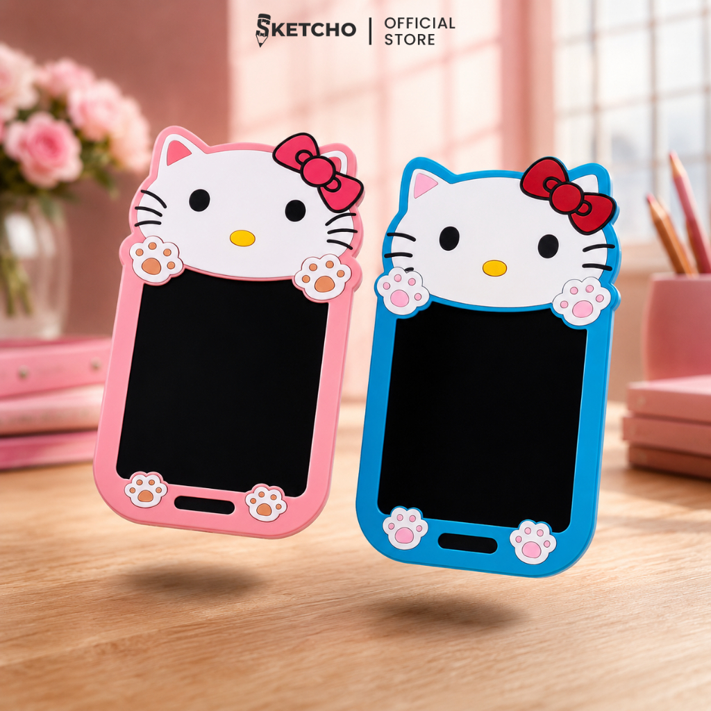 LCD Drawing Tablet Karakter Hello Kitty Papan Tulis Anak Magic Board Mainan Edukasi Menggambar