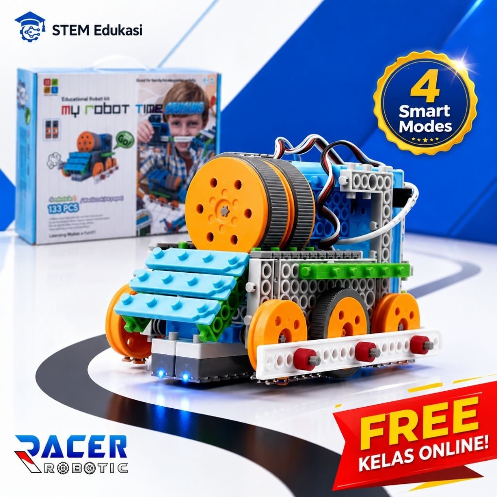MRT SENSING My Robot Time - Mainan Edukasi Robotik Sensor Anak TK & SD (4-7 Thn) - Robot Line Follow