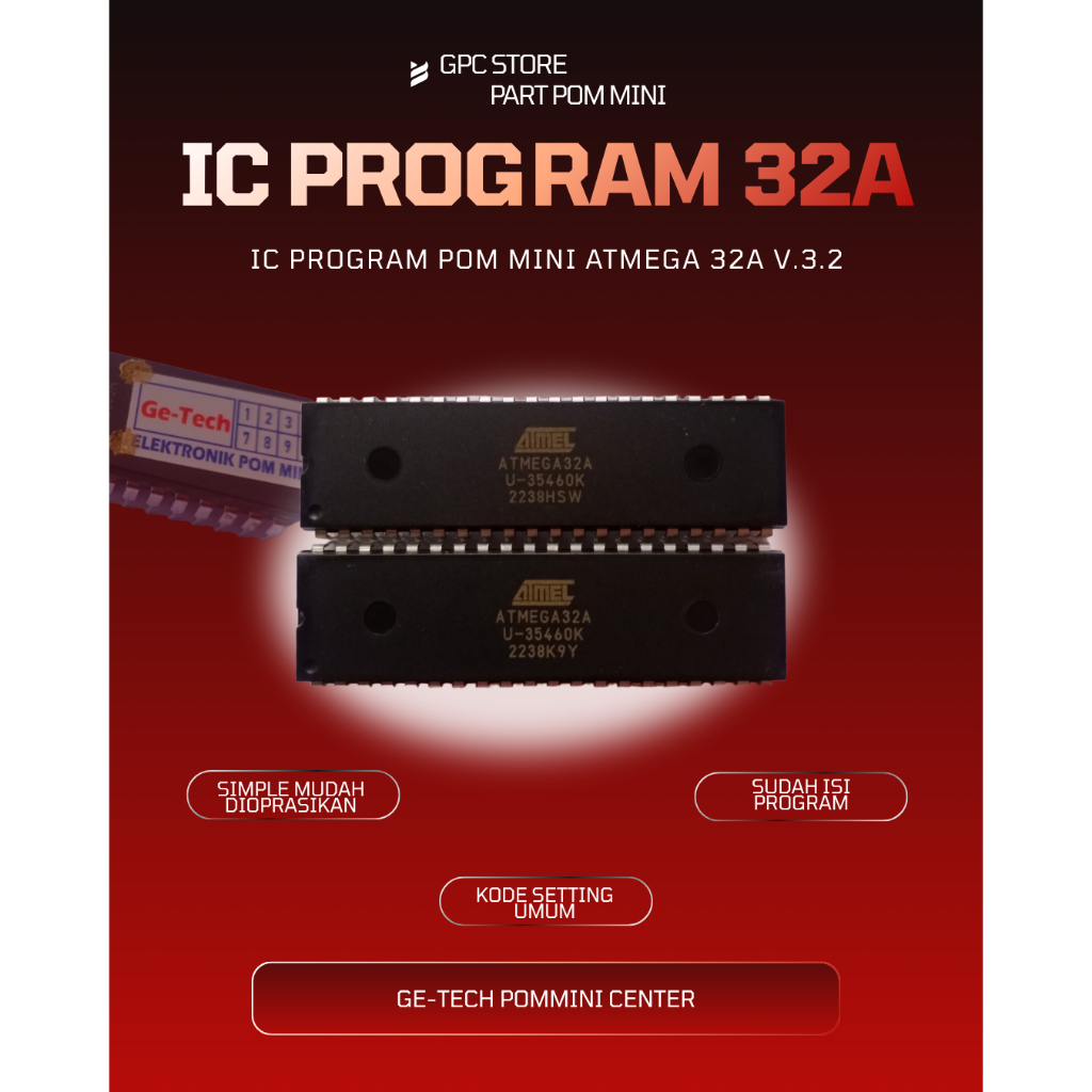 IC Program Pom Mini IC Atmega 32 Original Versi 3.2 Edit Nama