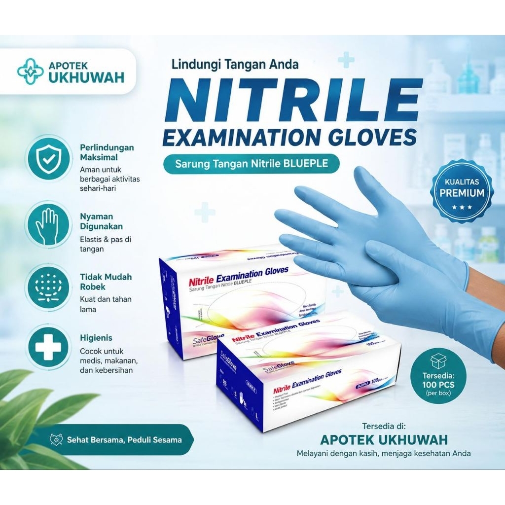 Handscoon nitrile lateks nonpowder