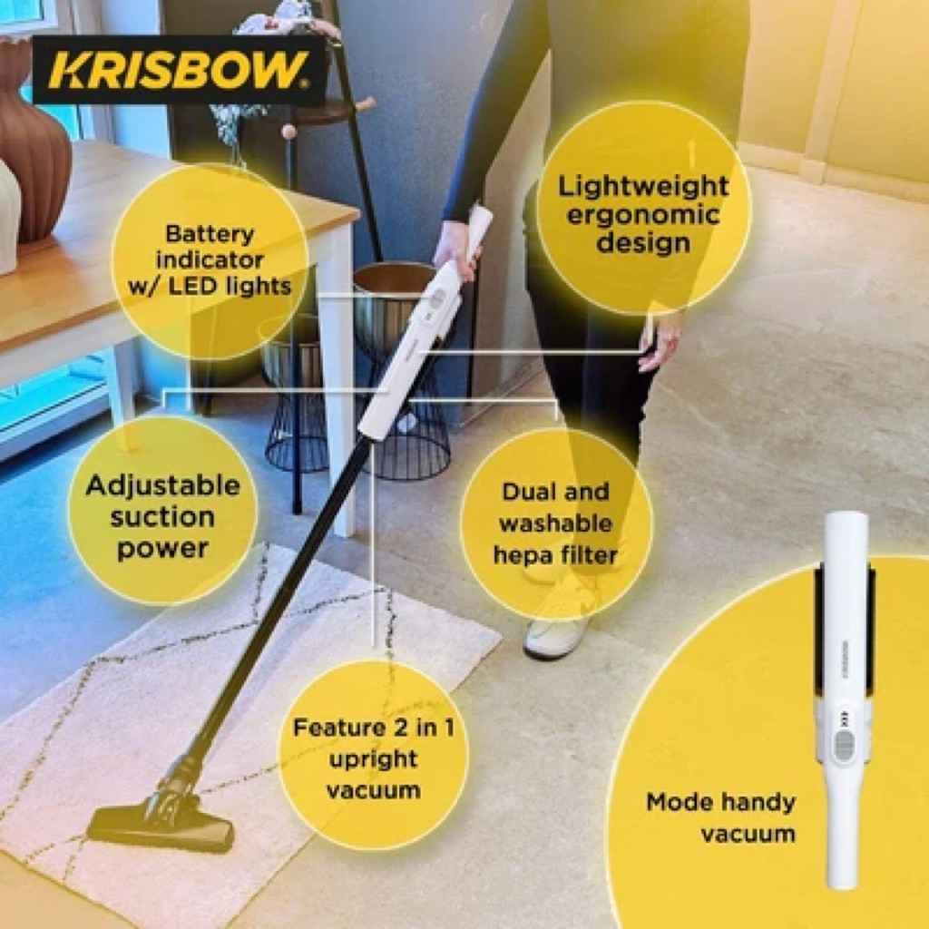 Krisbow Dry Vacuum Cleaner Cordless 2-in-1 FRVCDB14.8V
