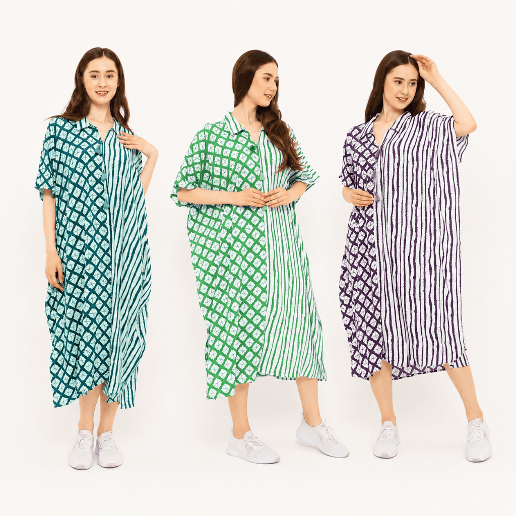 Daster Lembut Kelelawar Rayon Premium 100% Motif Kombinasi Dua Sisi ORI Hargo Dumilah