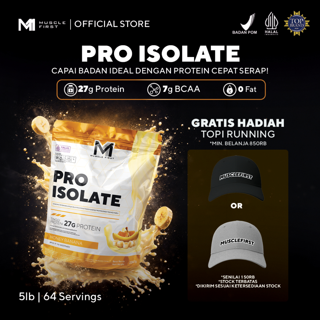 MUSCLE FIRST Pro Isolate 5lbs/2267gr - Whey Protein Suplemen Fitness