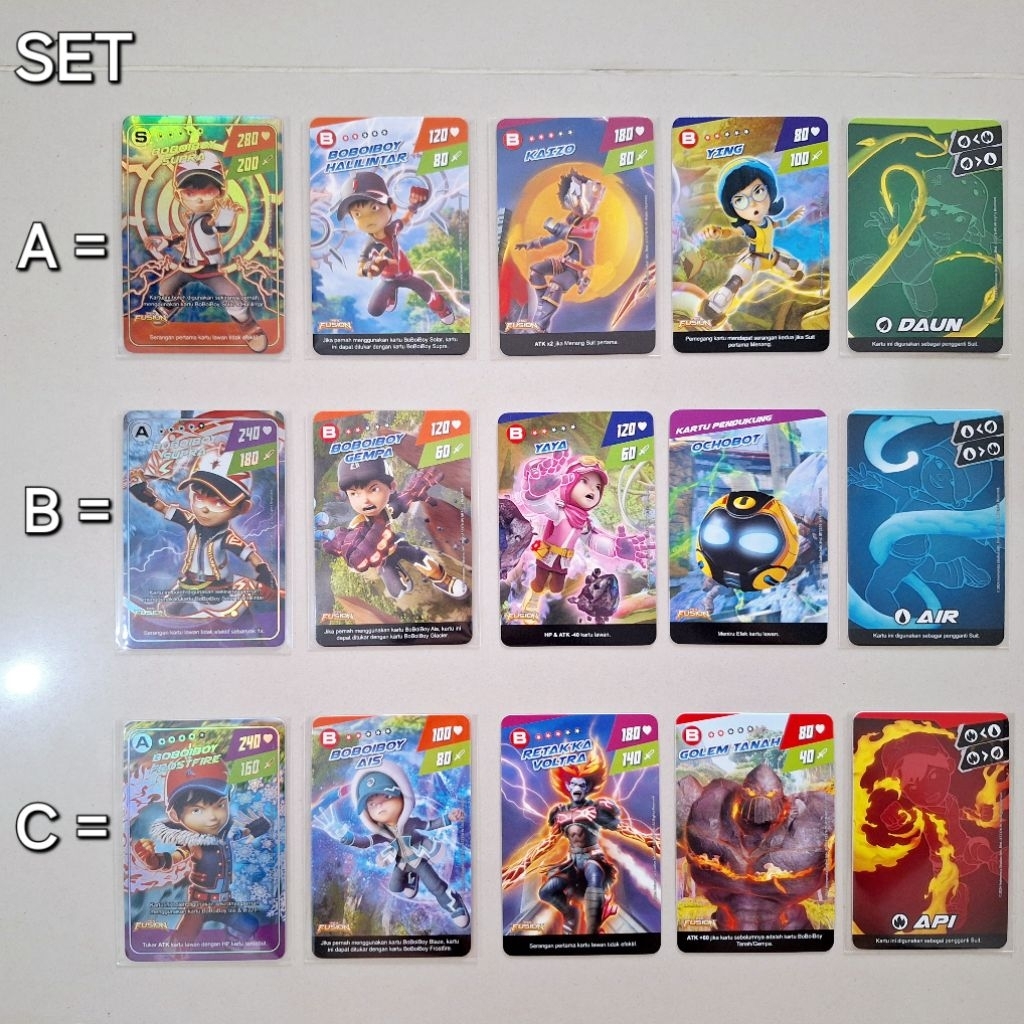 Monsta Galaxy Play Card Boboiboy Pek Fusion Supra Frostfire Glacier Koleksi Permainan