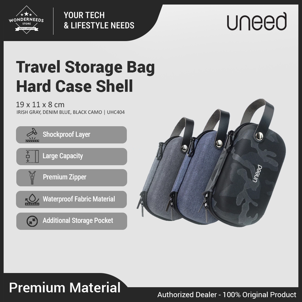 Uneed Denime Travel Storage Bag Pouch Powerbank HDD Hard Case Hard Shell UHC404 UCH405 UCH406P
