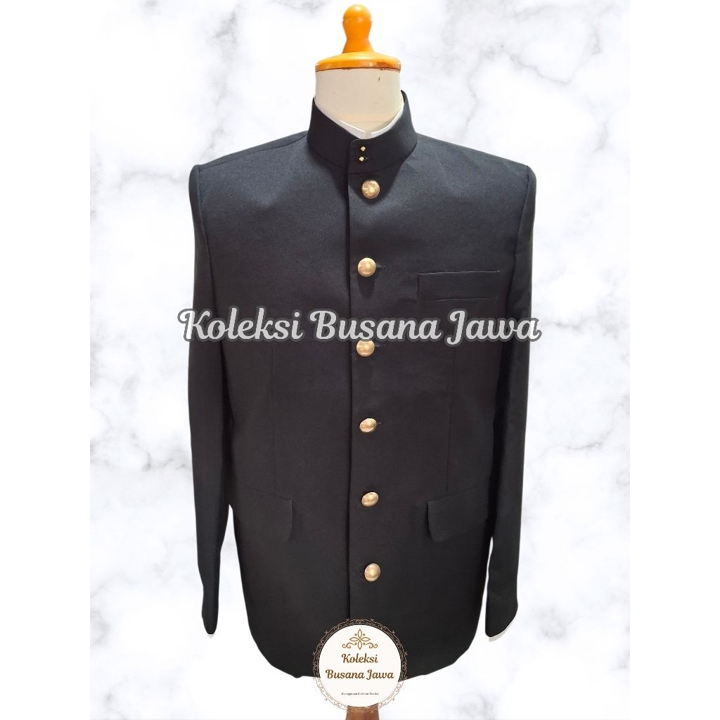 Beskap Sunda Basofi Hitam Cokelat Polos