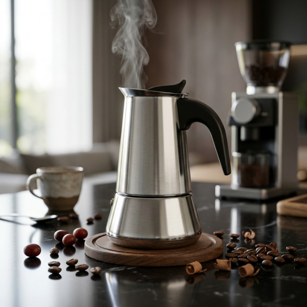 Percolator Espresso Coffee Maker / Teko Kopi / Moka Pot Stainless 6 Cup