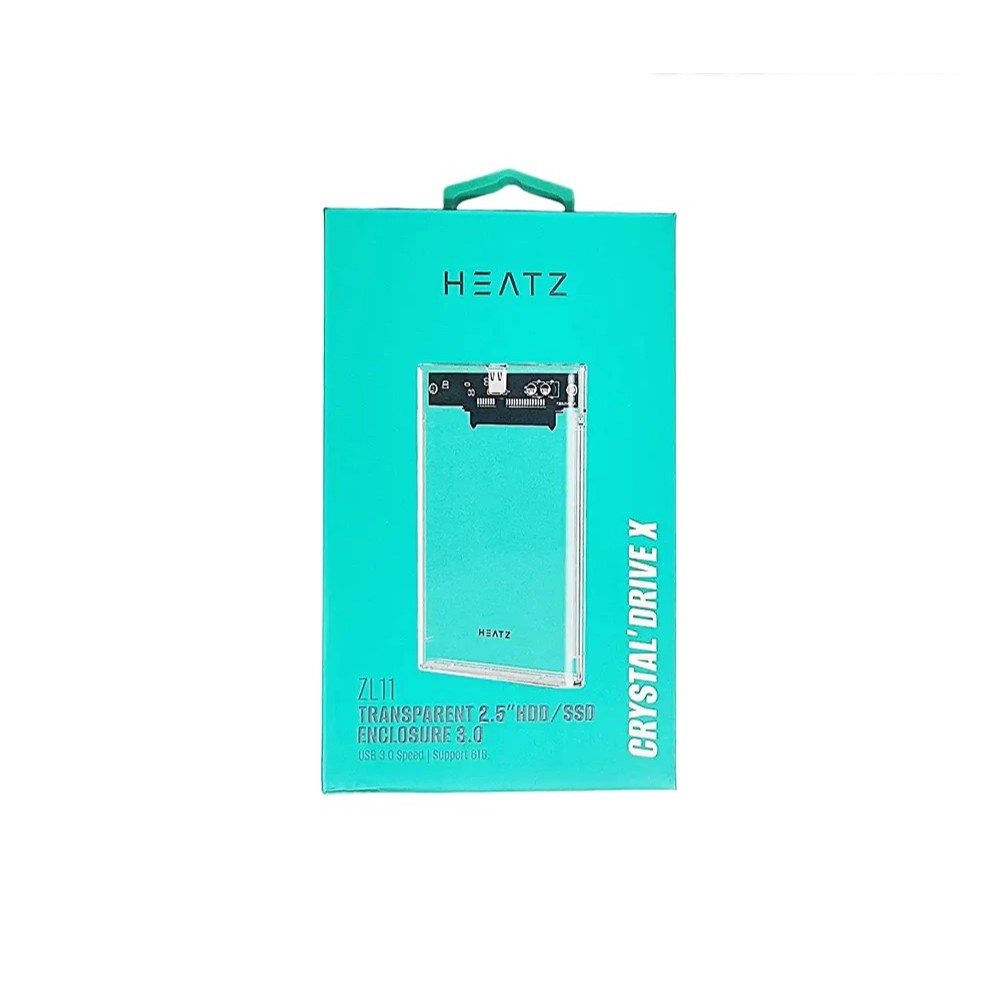 Casing HDD/ SSD Heatz ZL11 SATA 2.5 Inch Transparent USB 3.0 - External Hard Drive Enclosure