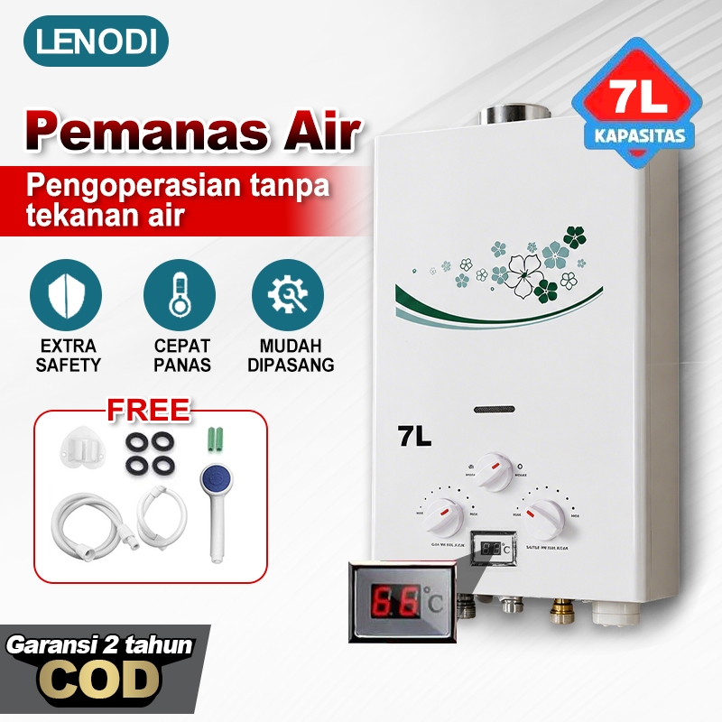 Water Heater Gas Pemanas Air 7 Liter /Pemanas Air Instan Tekanan Rendah/Pemanas Air Gas Alam Untuk