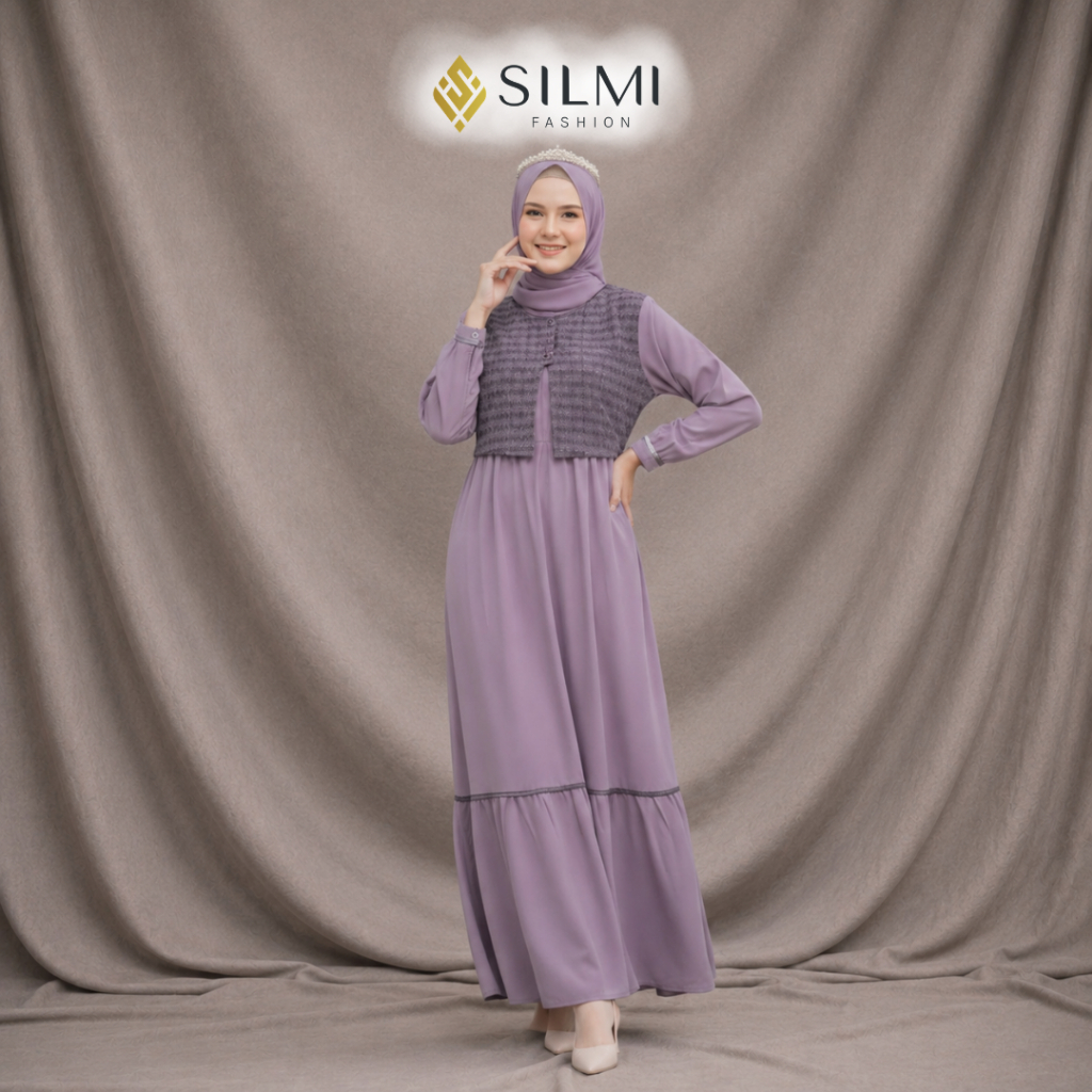 Silmi | Layyin Dress - Gamis Remaja Ootd Korean Style - Gamis Remaja Simple