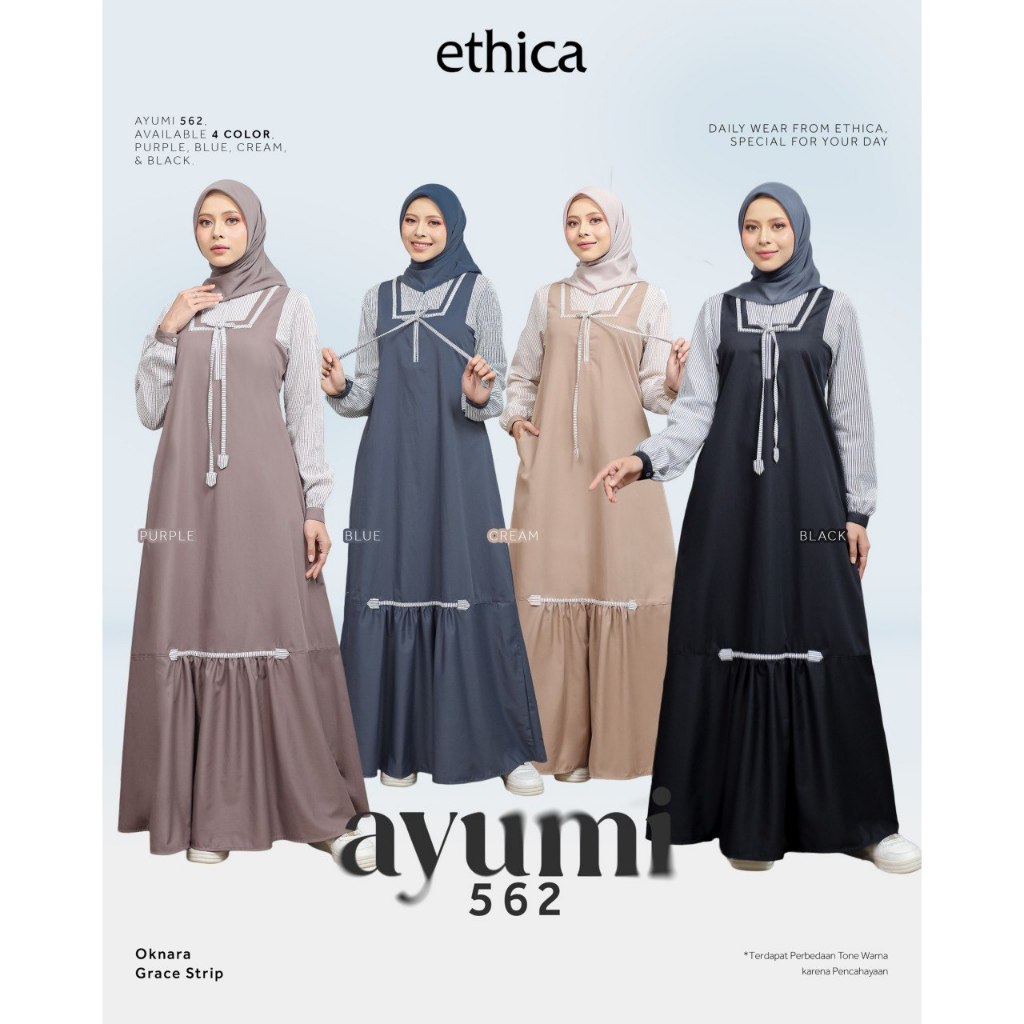BAJU GAMIS ETHICA AYUMI 562 / GAMIS DAILY ETHICA / GAMIS ETHICA TERBARU 2026