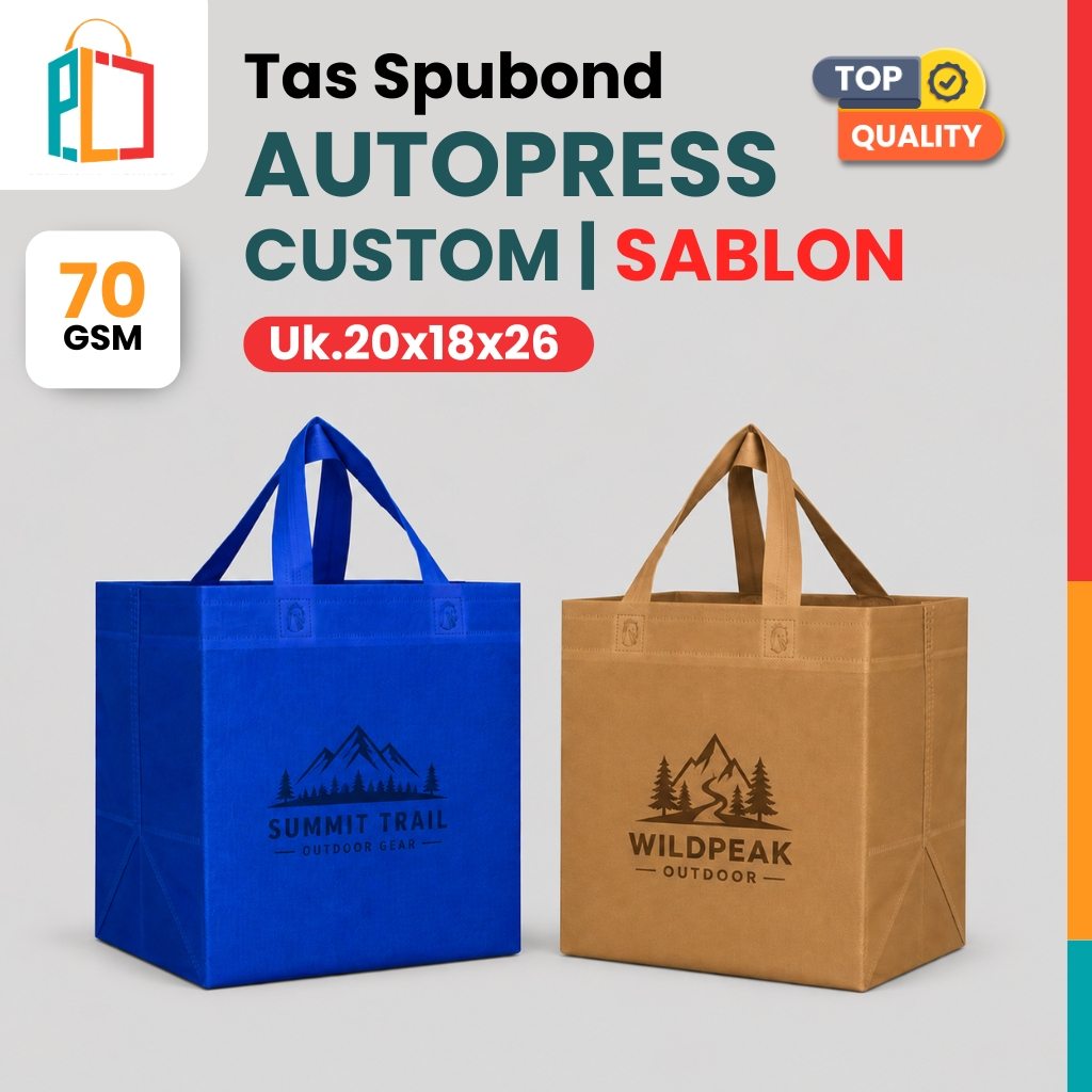 Tas Box  20x18x20  Spunbond Goodie Bag AUTOPRESS Souvenir Promosi Murah CUSTOM