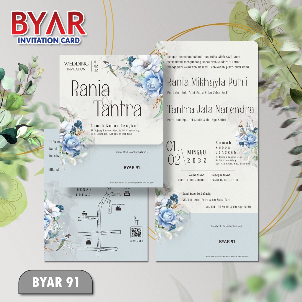 Blangko Undangan Kosong Terbaru BYAR 91 Motif Elegan