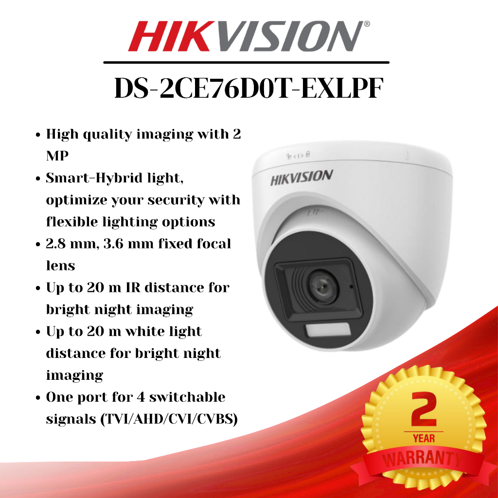 KAMERA CCTV ANALOG HIKVISION 2MP/ DS-2CE76D0T-EXLPF - indoor 2mp BERGARANSI RESMI