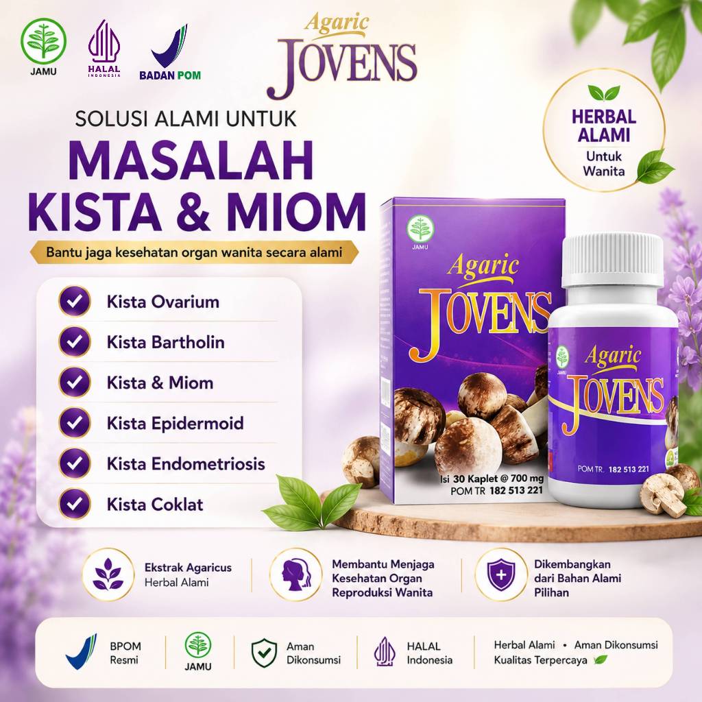 Agaric Jovens Obat Herbal Obat Kista dan Miom Solusi Atasi Masalah Kista Miom isi 30 Kaplet 100% Ori