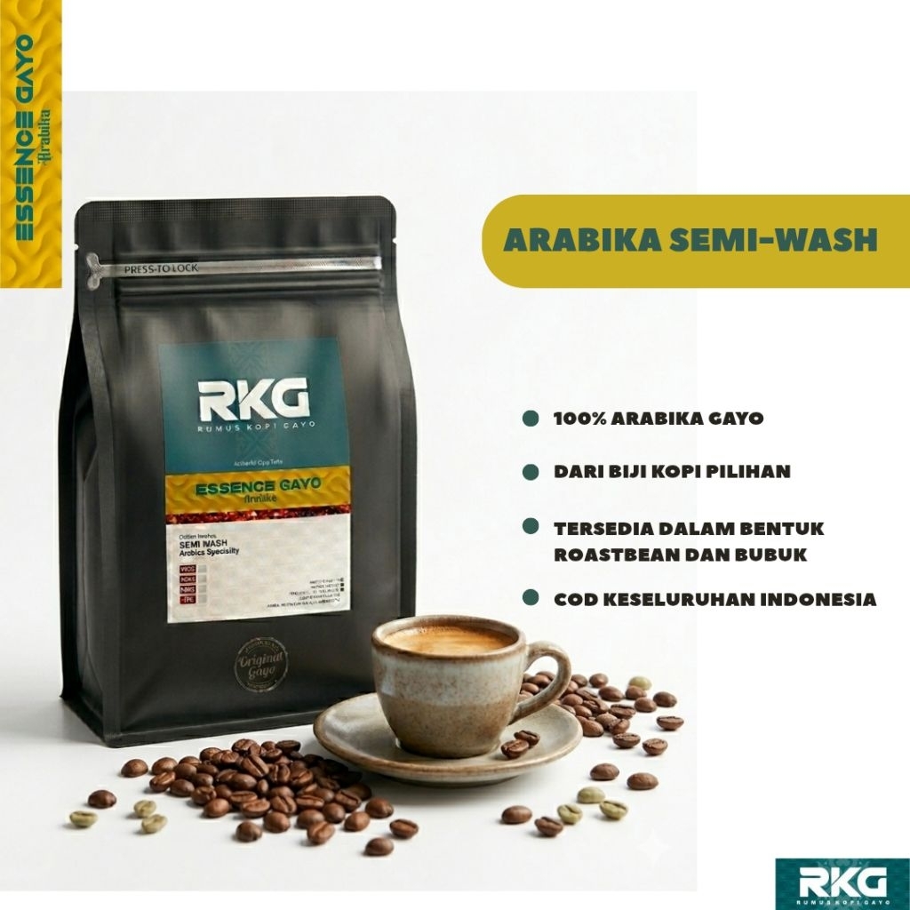 1 Kg ARABIKA SEMIWASH GAYO - ESSENCE GAYO. 100% ARABIKA GAYO