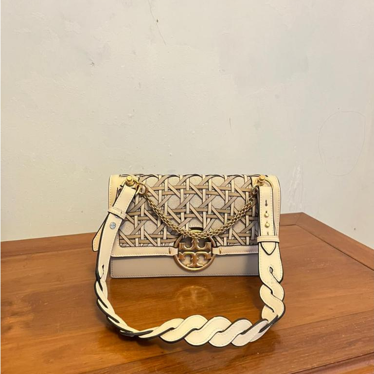 Preloved Tory Burch Miller Basket Weave Shoulder Bag