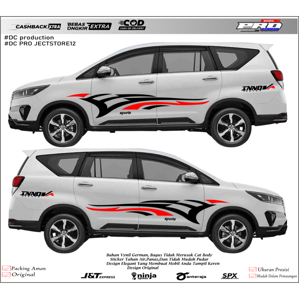 STICKER TOYOTA INNOVA REBORN SIMPLE STICKER VARIASI MOBIL INNOVA REBORN