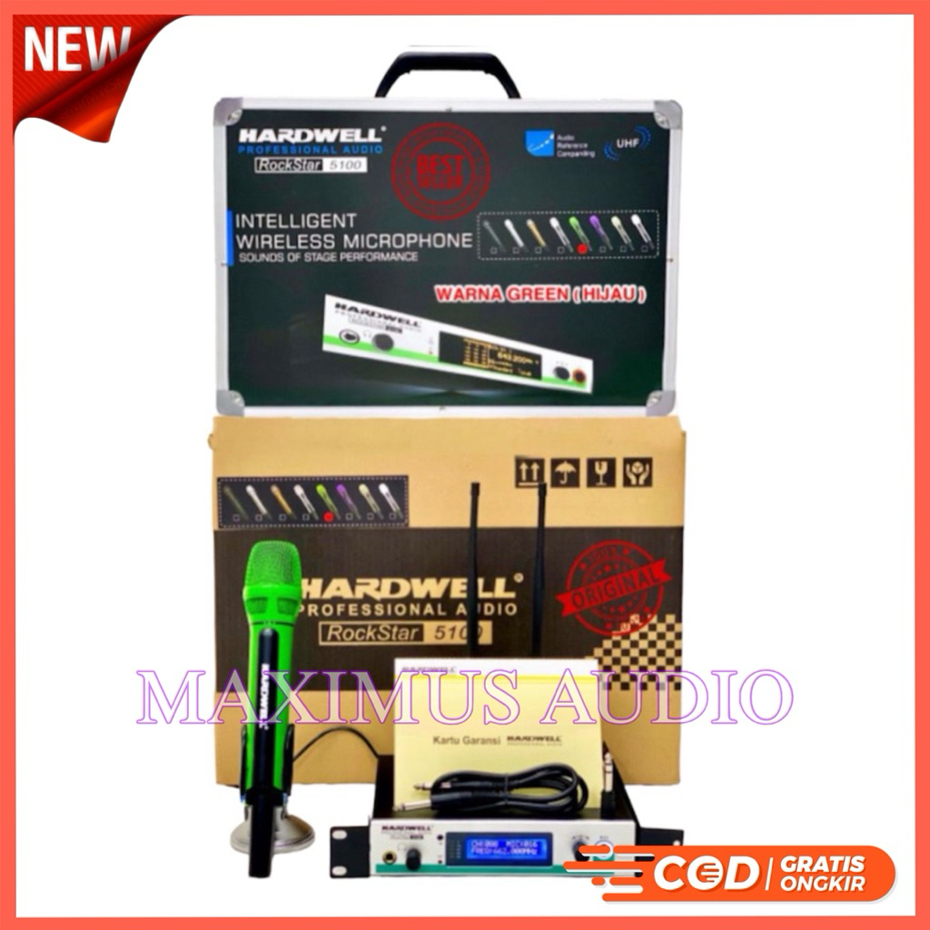 Promo Mic Wireless Hardwell Rockstar 5100  Free Koper Asli Original Hardwell 5100 Gold Edition Origi