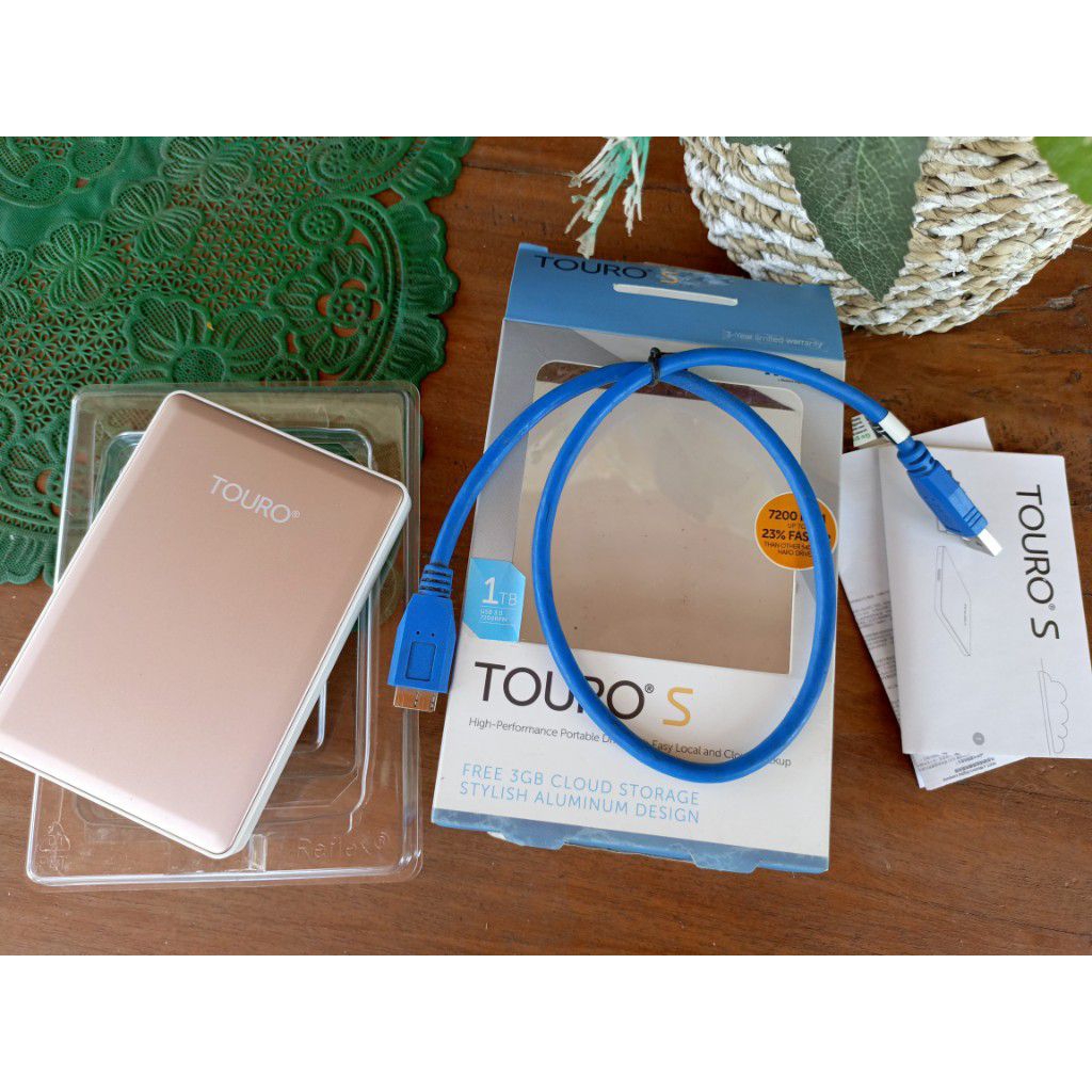 HDD Original Eksternal 1 TB HGST Touro 7200 RPM Sentinel 100 100 Second bekas preloved bonus banyak 