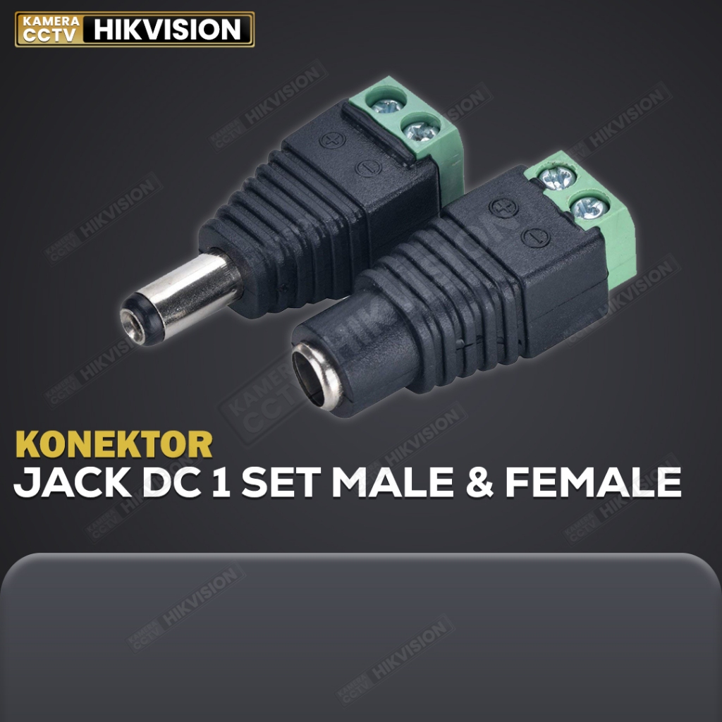 Jack DC Sepasang Male Female Connector CCTV 1 Set