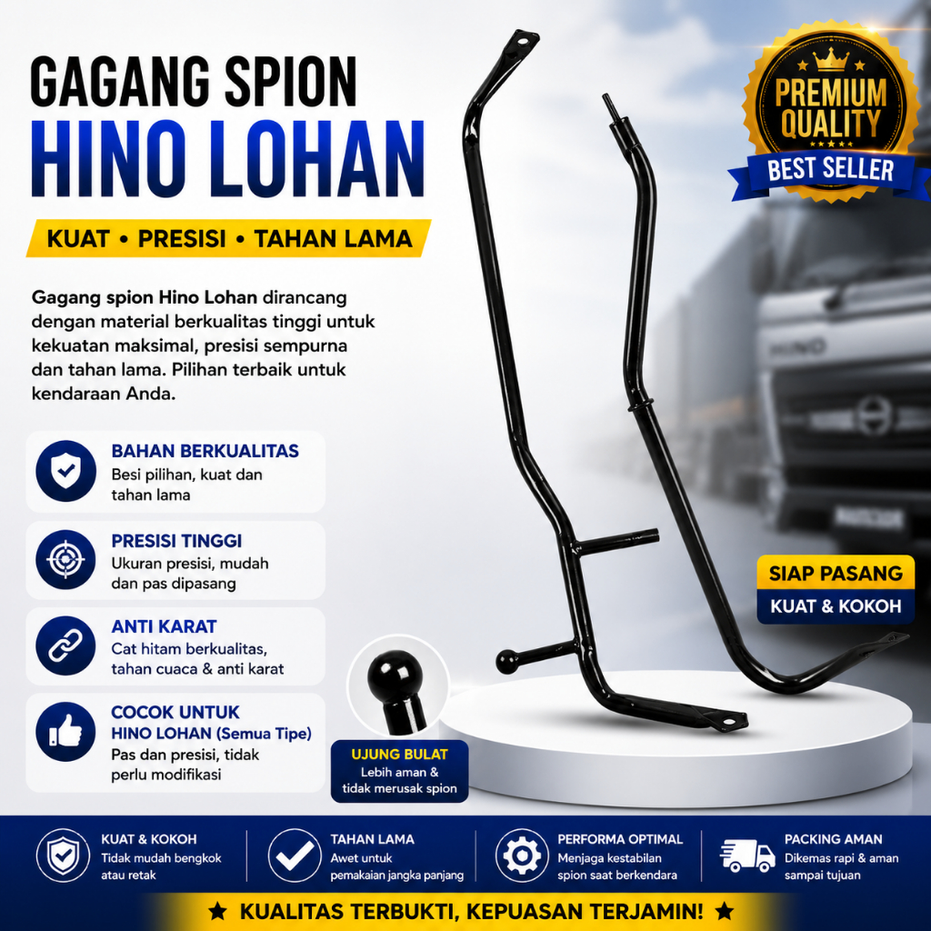 GAGANG SPION HINO LOHAN / GAGANG SPION HINO / TANGKAI SPION HINO 500 / SPION HINO LOHAN KANAN KIRI /
