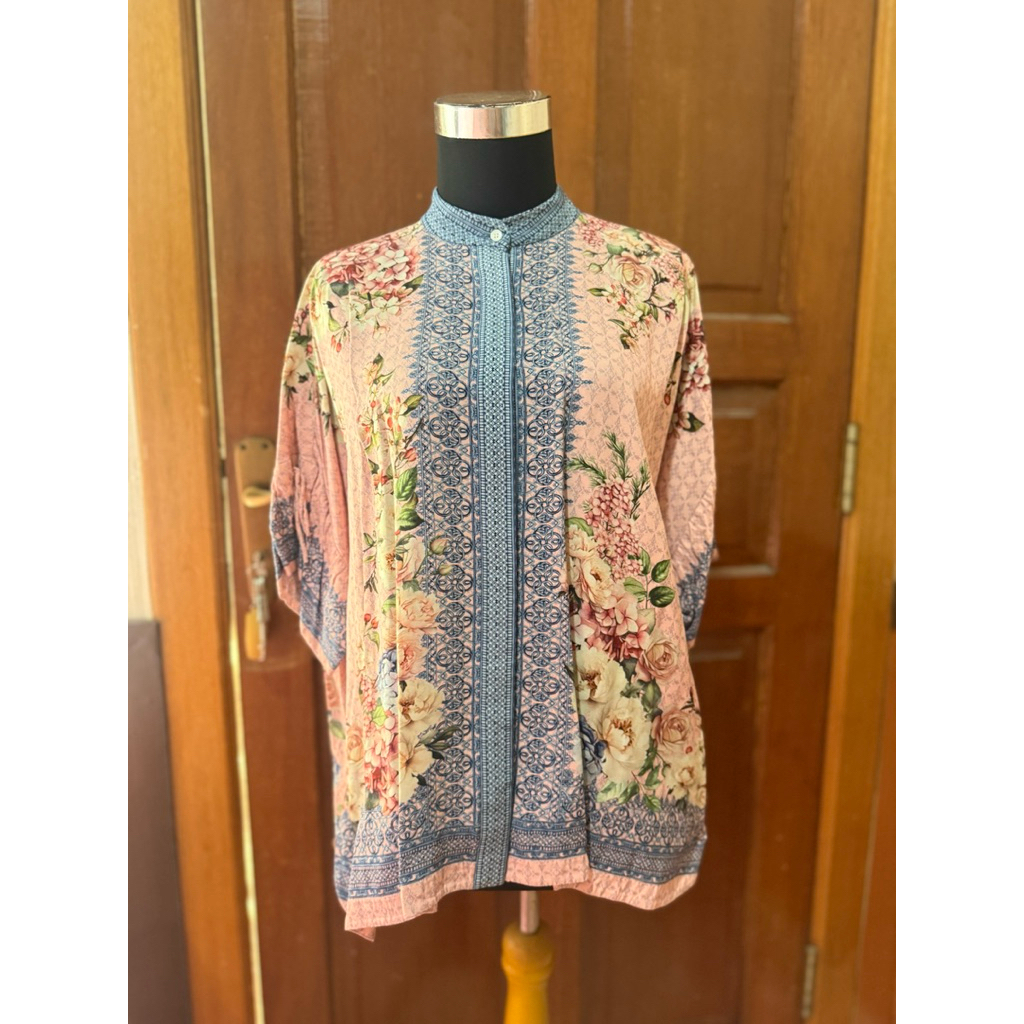 Artkea Bloom Ties of Joy Pink Multicolour Oversized Shirt