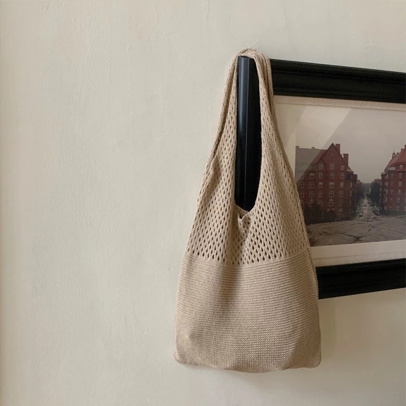 Tas Rajut Model Korea | Tas Tote Rajut Wanita Santai & Stylish