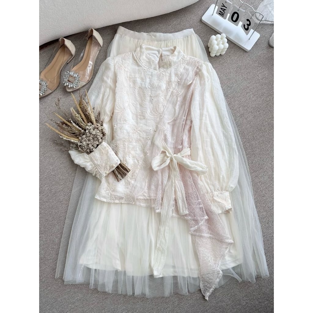 CANDY LADY Kivana Series Organza Skirt Set / Set Rok Wanita Terbaru / Setelan Rok