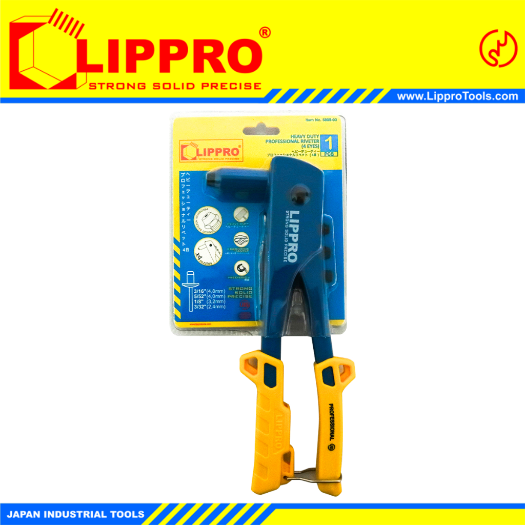 LIPPRO 5808-03 Tang Rivet Heavy Duty 4 Mata Alat Pasang Paku Rivet Stainless