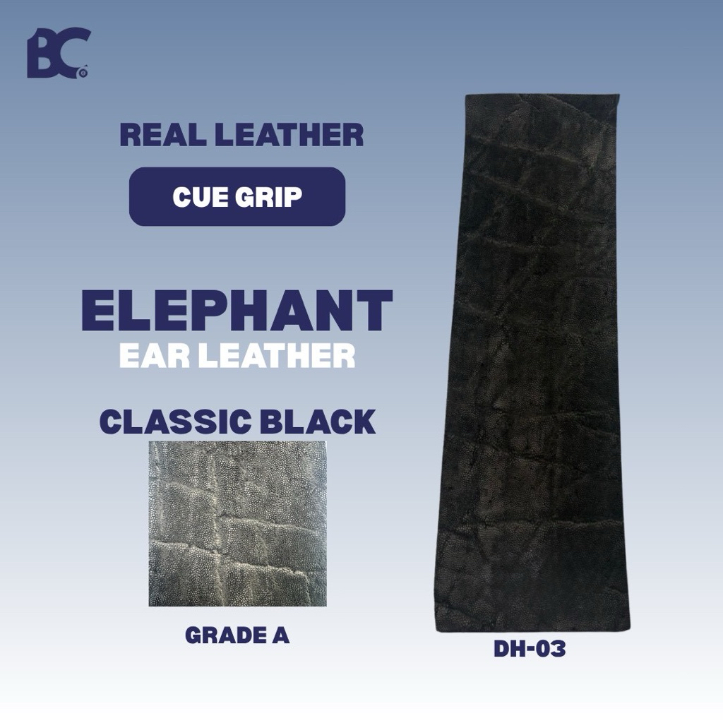 Real Elephant Ear - Grip Kulit Gajah - Cue Grip - Grip Stick Billiard Premium - Kulit Grip Stick Bil