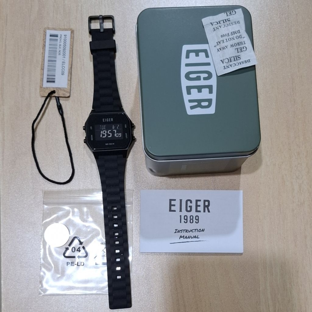 EIGER PROVO WATCH Jam Tangan Pria Wanita Original Second BLACK