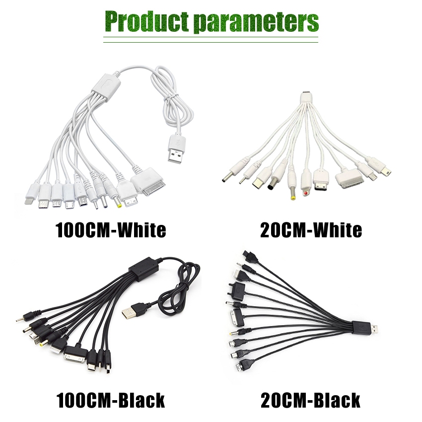 NEW PRODUCT 10 IN 1 KABEL DATA CUMI USB / KABEL CHARGER CUMI MULTIFUNGSI USB 10IN1 1METER
