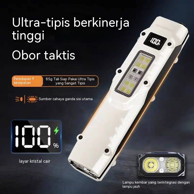 Senter Laser Taktis Portabel Kecil Jarak Jauh Luar Ruangan LED Isi Ulang Intensitas Tinggi Ultra Ter