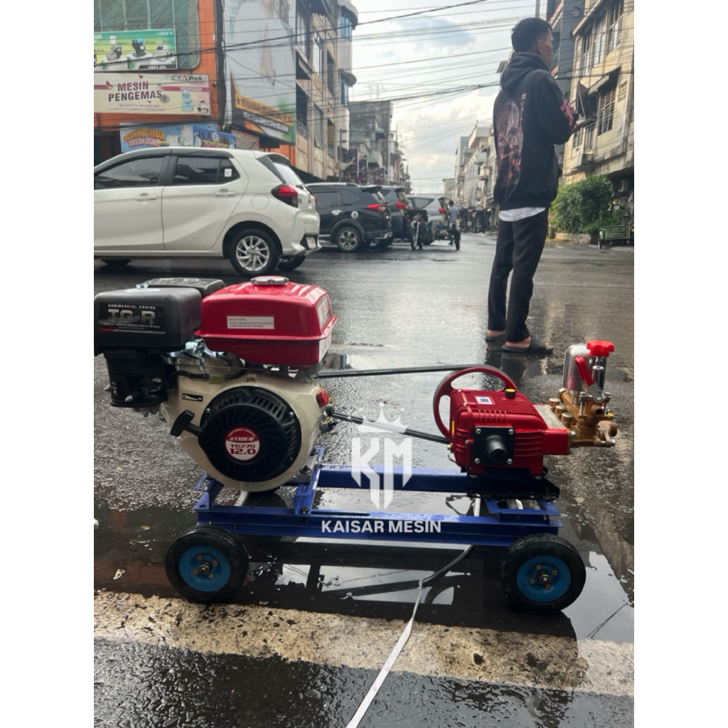 MESIN DOORSMEER JET STEAM CUCI MOTOR MOBIL KOMPLIT MESIN 9HP GX270 + SPRAYER 30 TEKANAN TINGGI