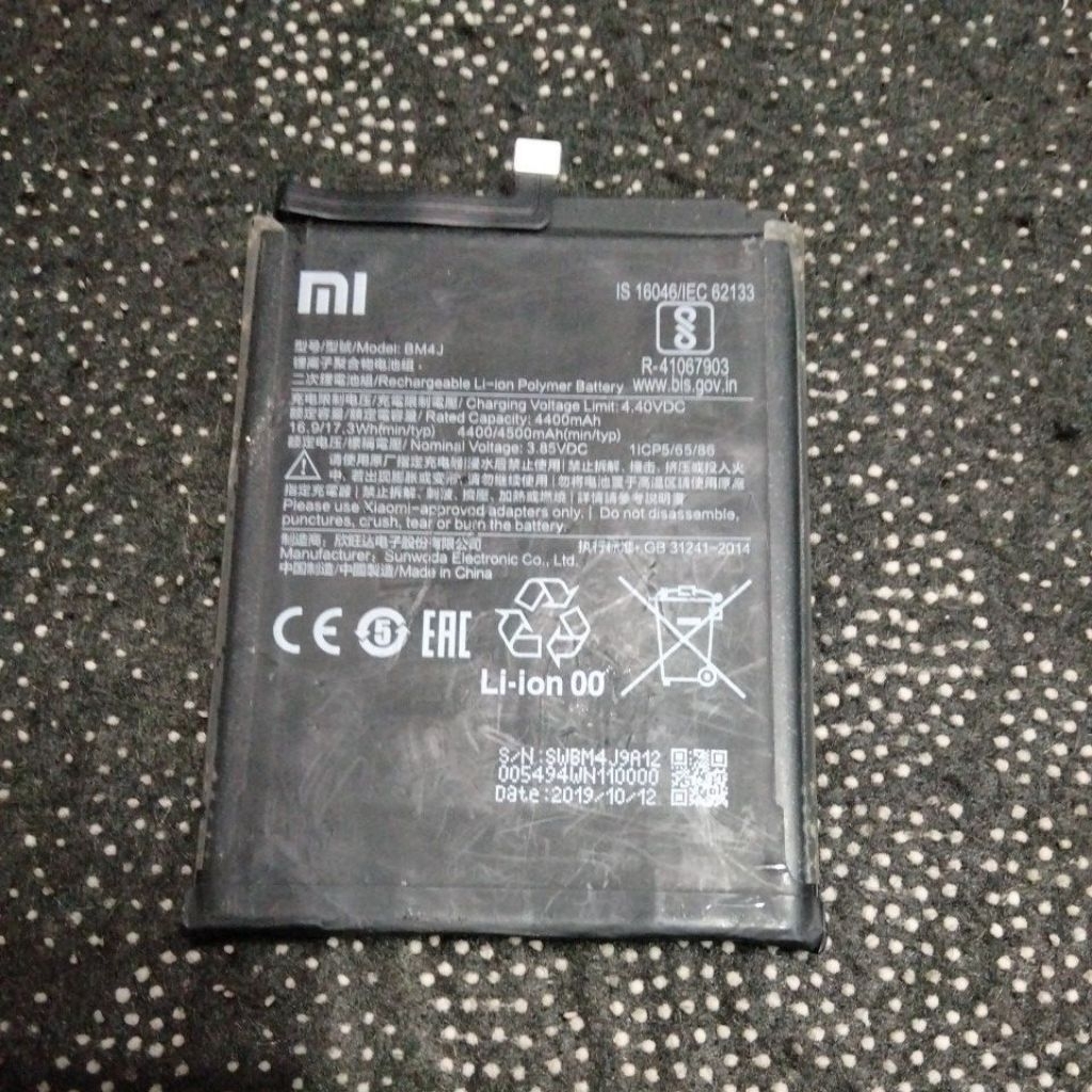 batry redmi note 8 pro BM4j ori copotan