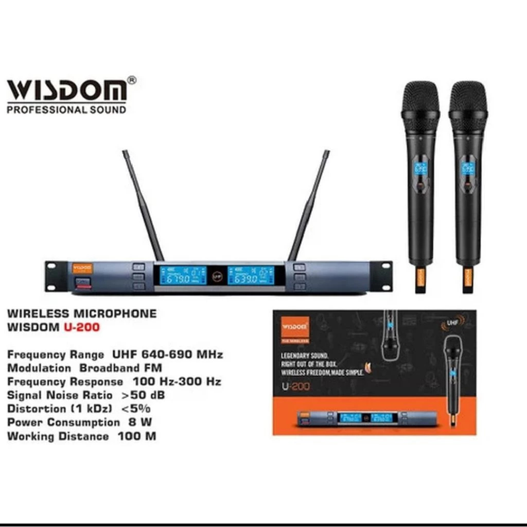 Mic Wireless Wisdom U200 2 Handle Mic Wisdom U200