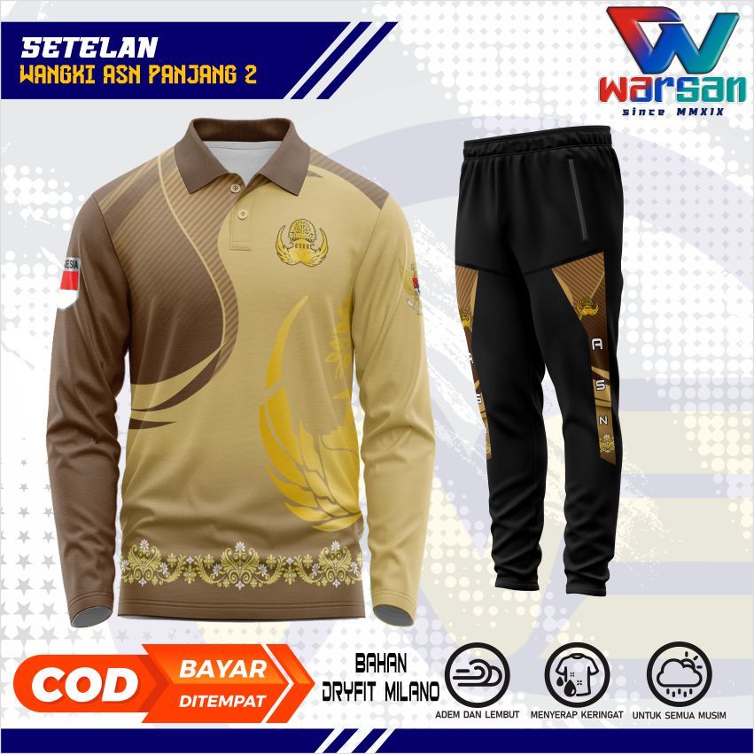 SETELAN WANGKI ASN LENGAN PANJANG / JERSEY WANGKI PANJANG ASN & CELANA ASN FULLPRINTING