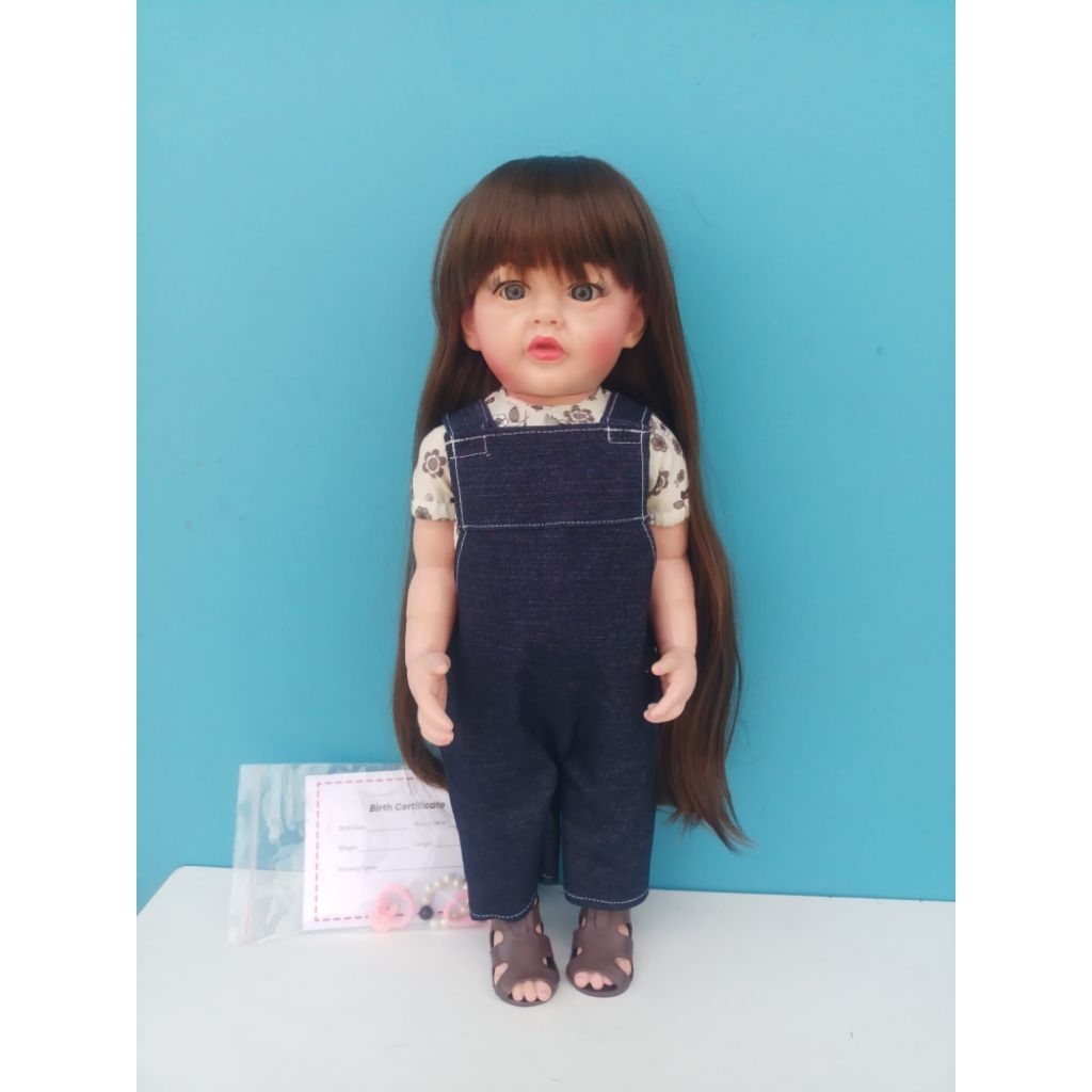 Boneka Reborn Lucu Cantik mewah menarik Body Full Silikon 50 cm Boneka Lokal