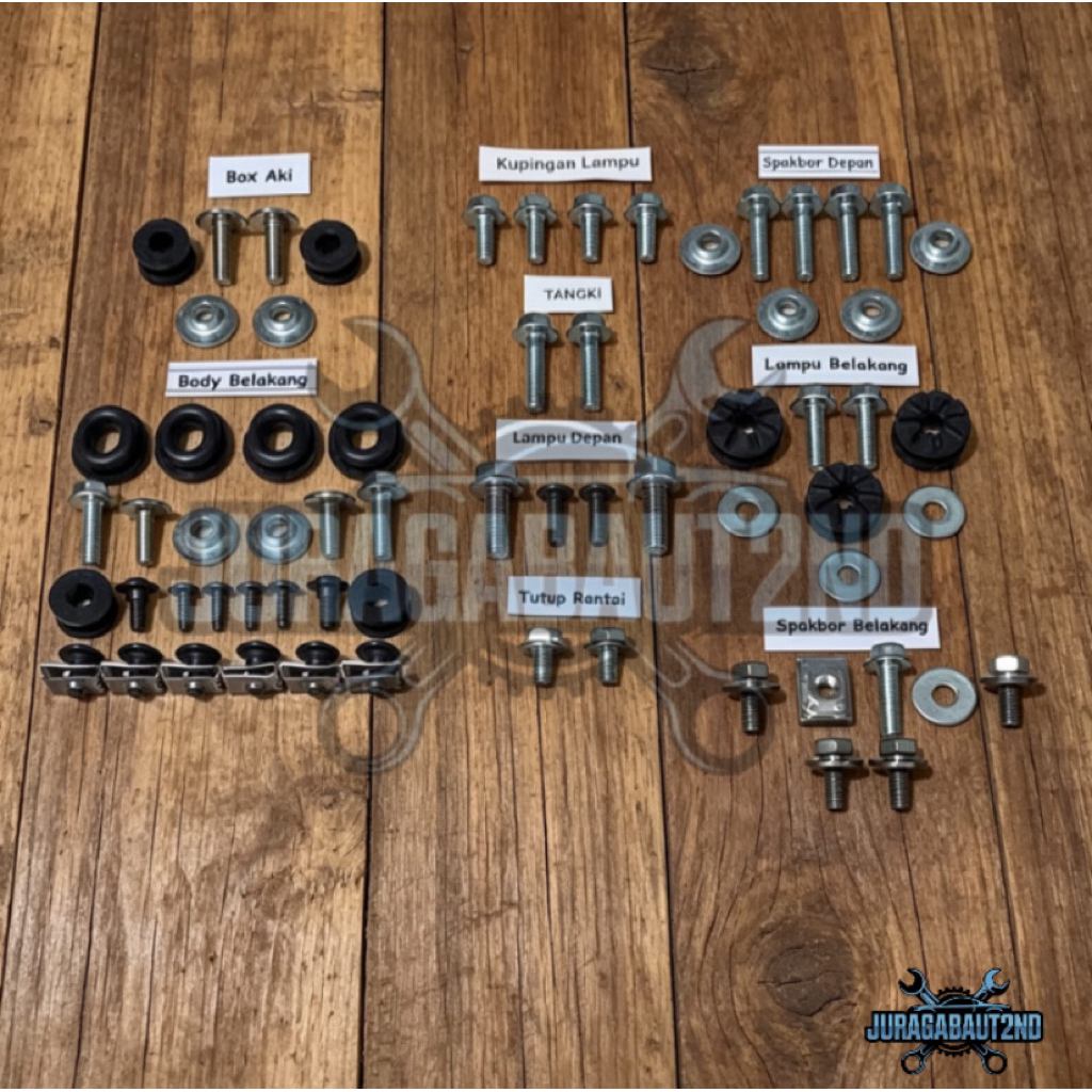Baut Full Set Cover Bodi Body Honda MegaPro Hiu 160 Lama / Old Baut Lengkap Cover Body Bodi MegaPro 